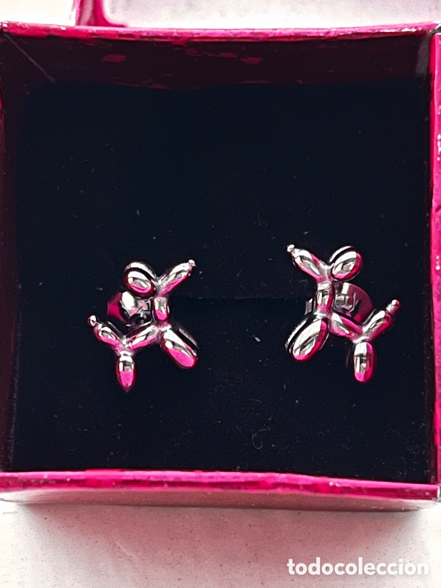 Joyeria: Pendientes de perritos plateados/con tuerca presi&oacute;n - Foto 1