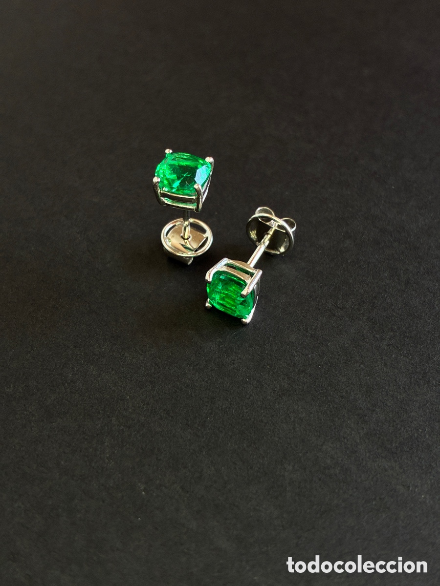 Gioielleria: Pendientes Oro blanco 18k con Esmeralda