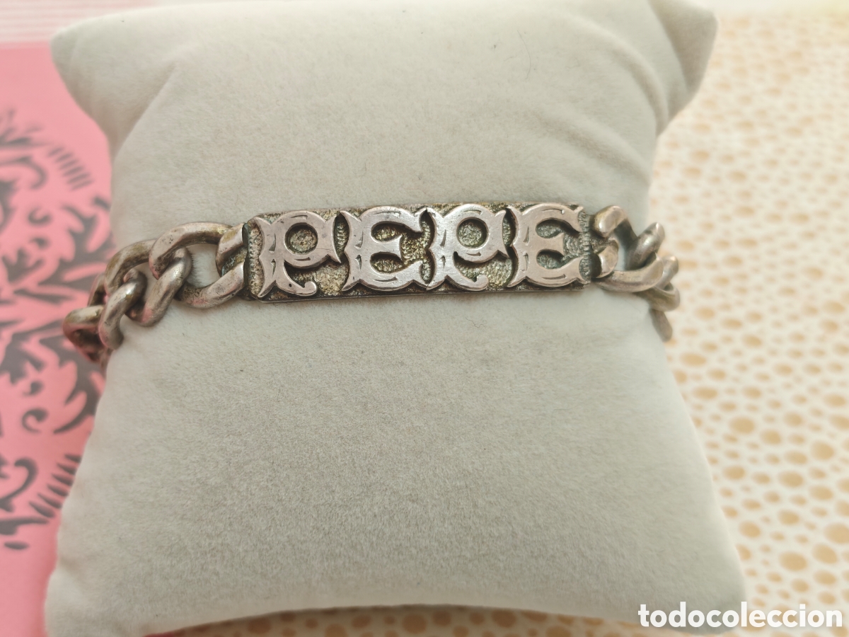 Joyeria: Pulsera de plata maciza grabado Pepe