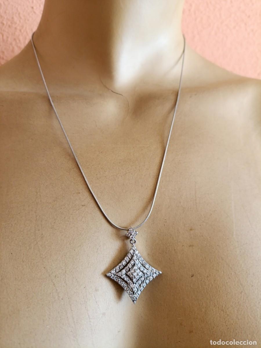 Joyeria: Cadena mas colgante de plata de ley con circonitas. sellado y contrastado.