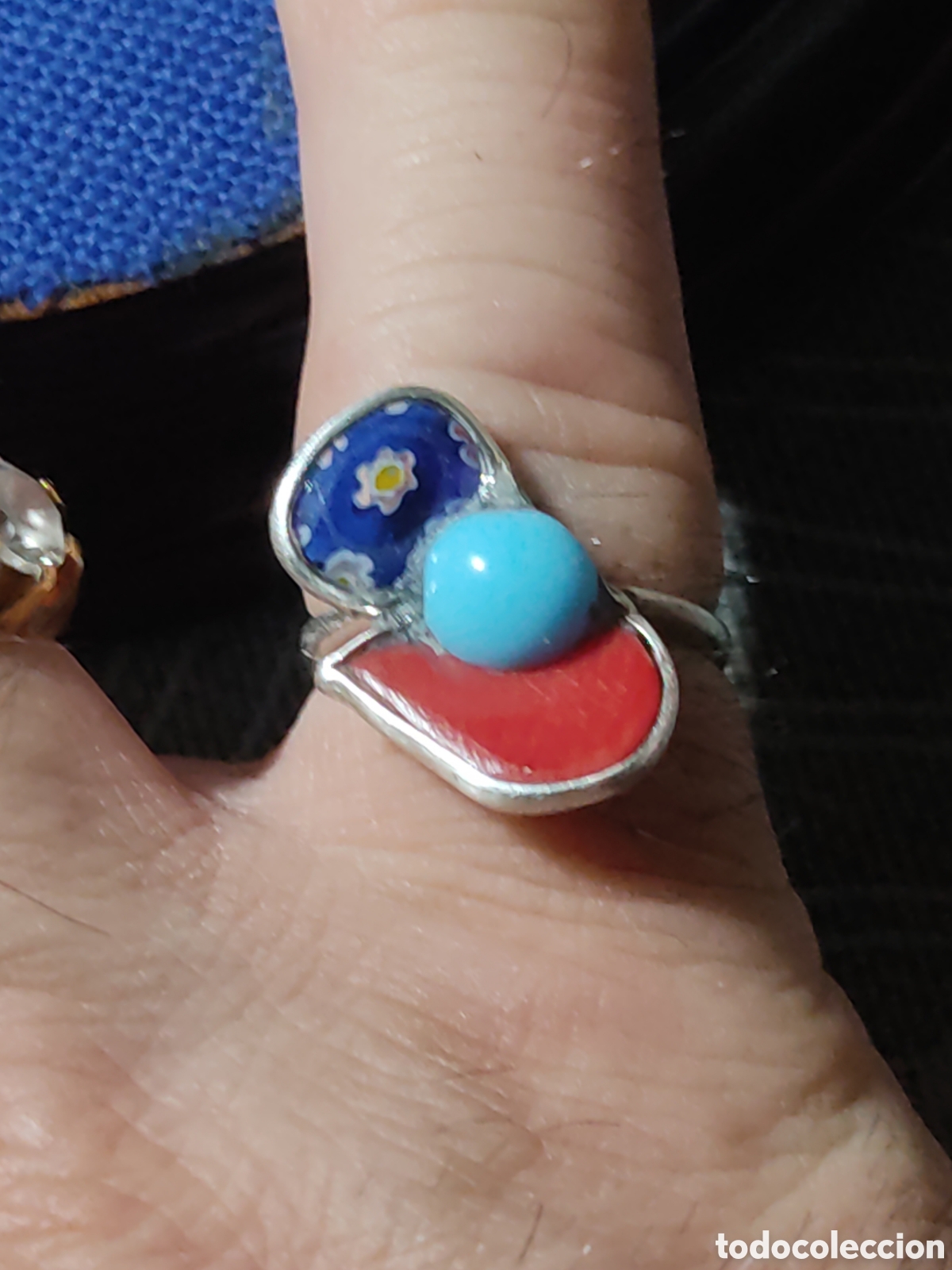 Joyeria: Anillo de plata contrastada ajustable con cristales de Murano m. - Foto 7