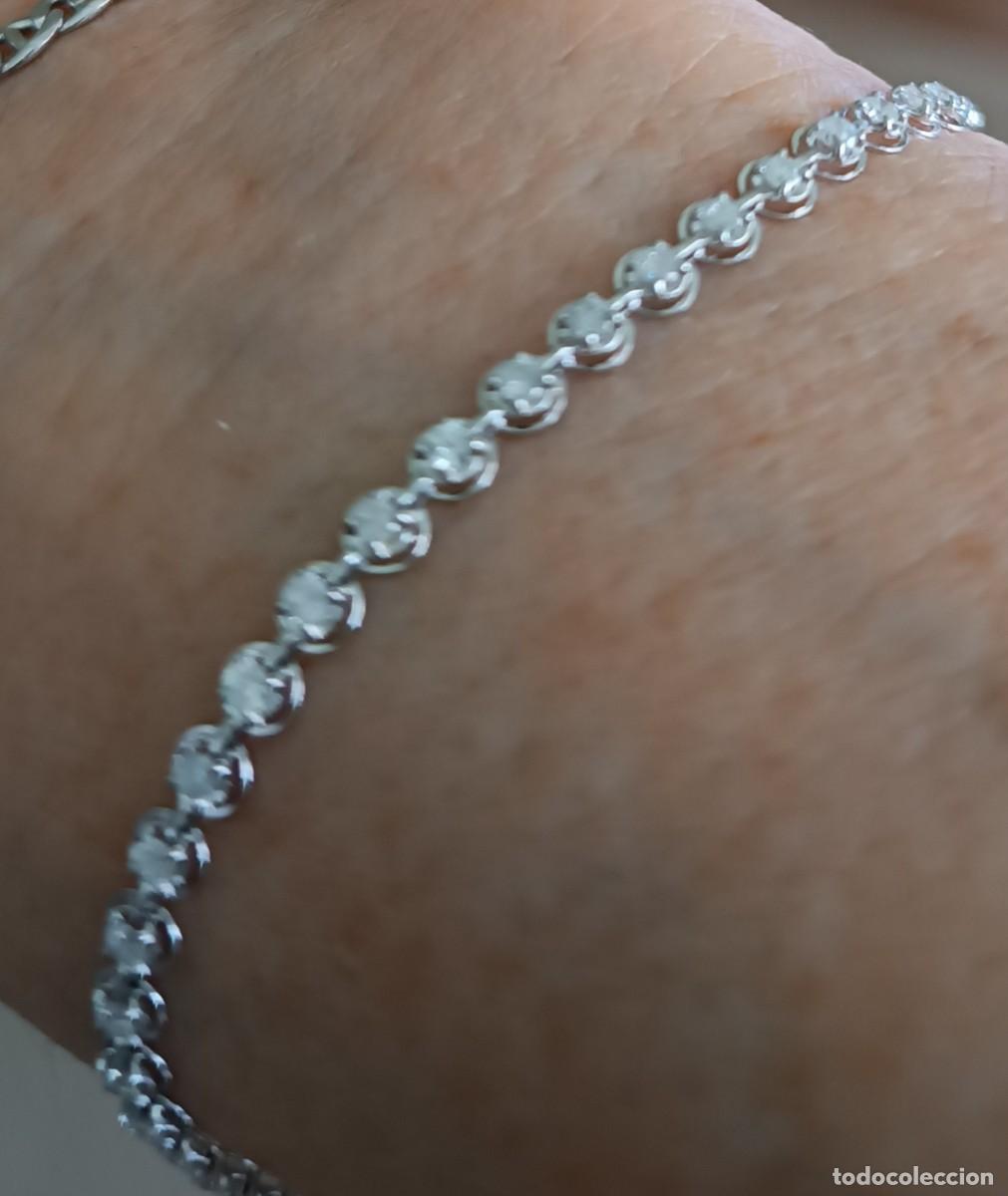 Joaillerie: Pulsera oro blanco 18 kl con diamantes naturales