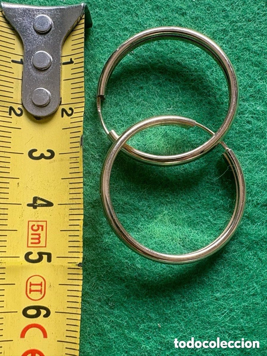 Joyeria: Pendientes aros plata de ley dorada (A15) - Foto 3