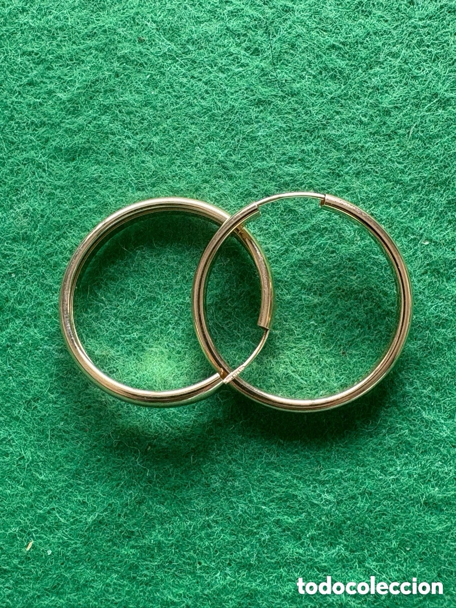 Joyeria: Pendientes aros plata de ley dorada (A15)