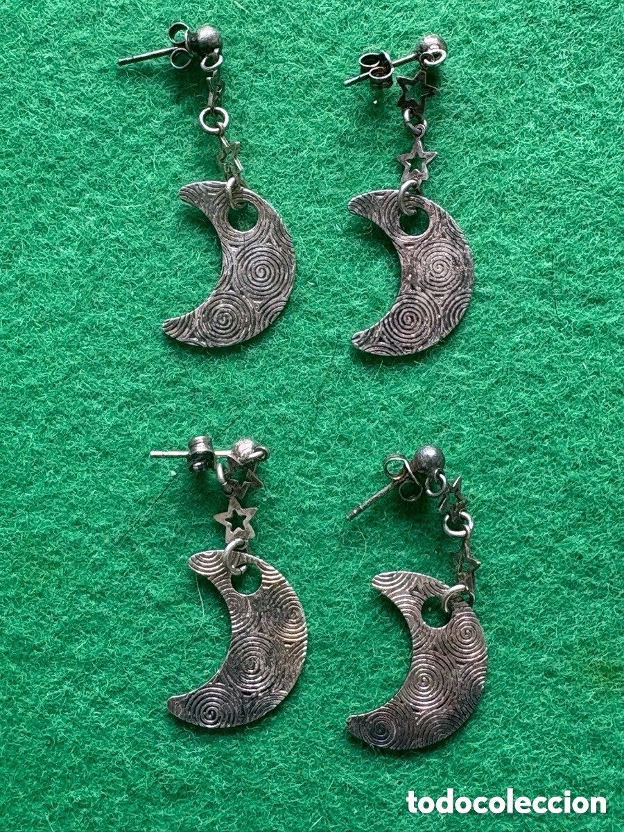 Joyeria: Lote pendientes Luna plata de ley (A15)