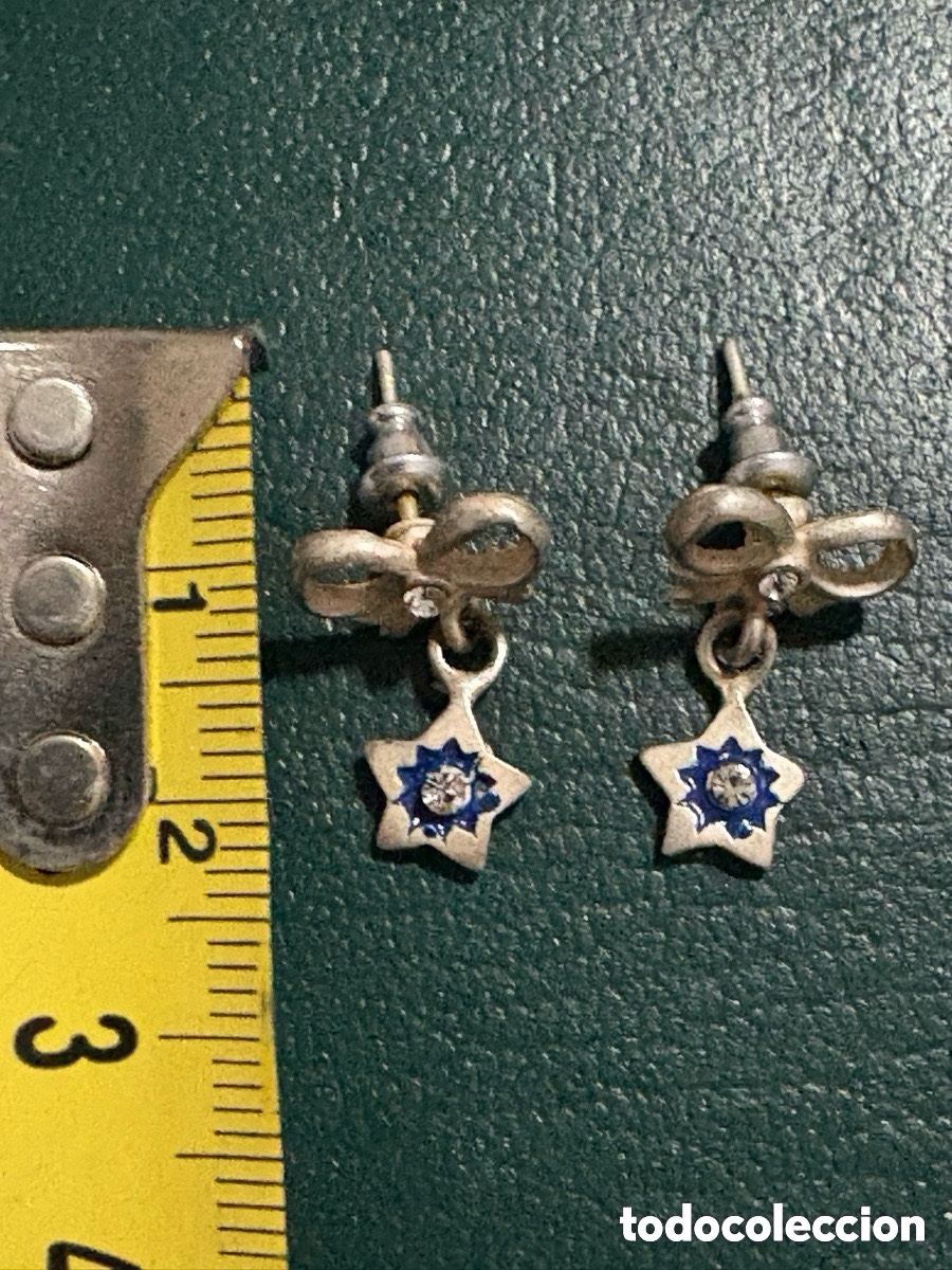 Joyeria: Pendientes antiguo lazo y estrellas en plata de ley (A2) - Foto 2
