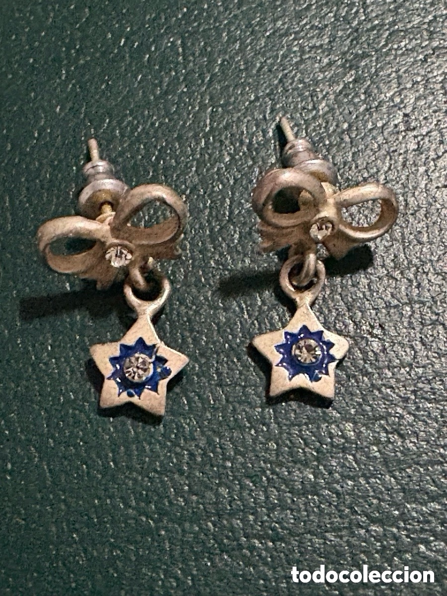 Joyeria: Pendientes antiguo lazo y estrellas en plata de ley (A2) - Foto 1