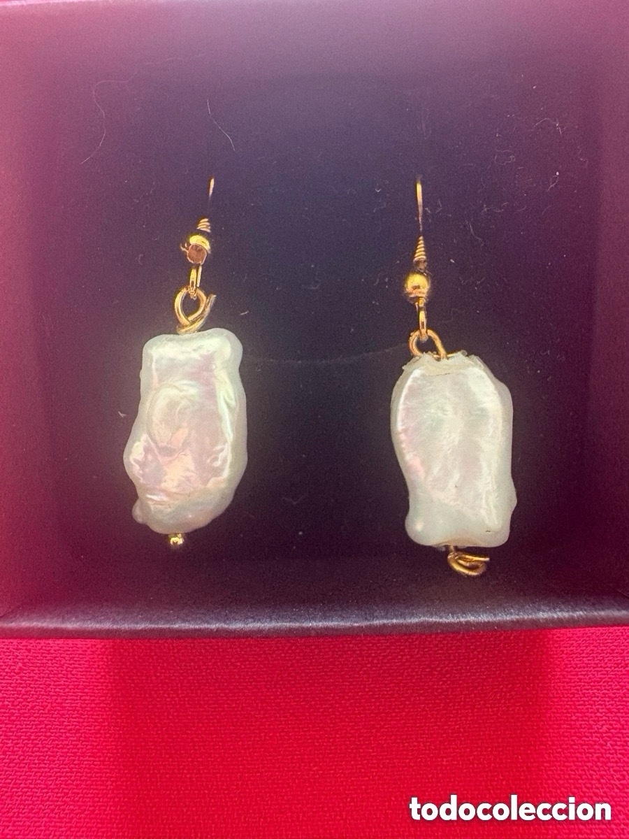 Joyeria: Pendientes con perlas aut&eacute;nticas barrocas cultivadas (A5)