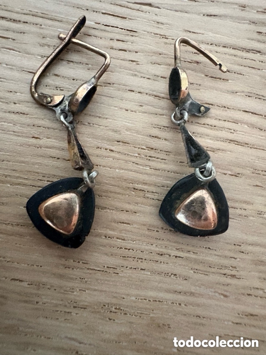 Joyeria: Antiguos pendientes con ba&ntilde;o de oro (A15) - Foto 1