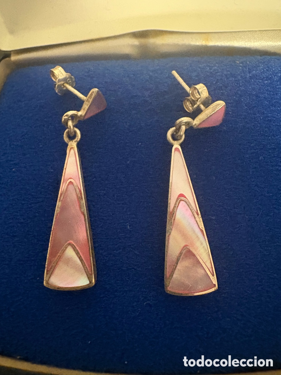 Joyeria: Pendientes plata de ley 925 y n&aacute;car (A15) - Foto 1