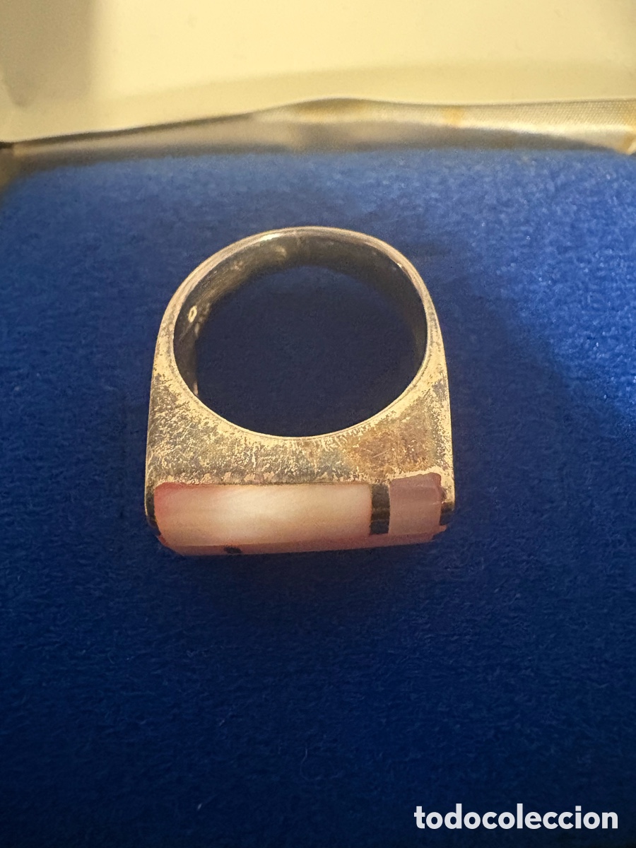 Joyeria: Anillo plata maciza 925 y n&aacute;car (A15)