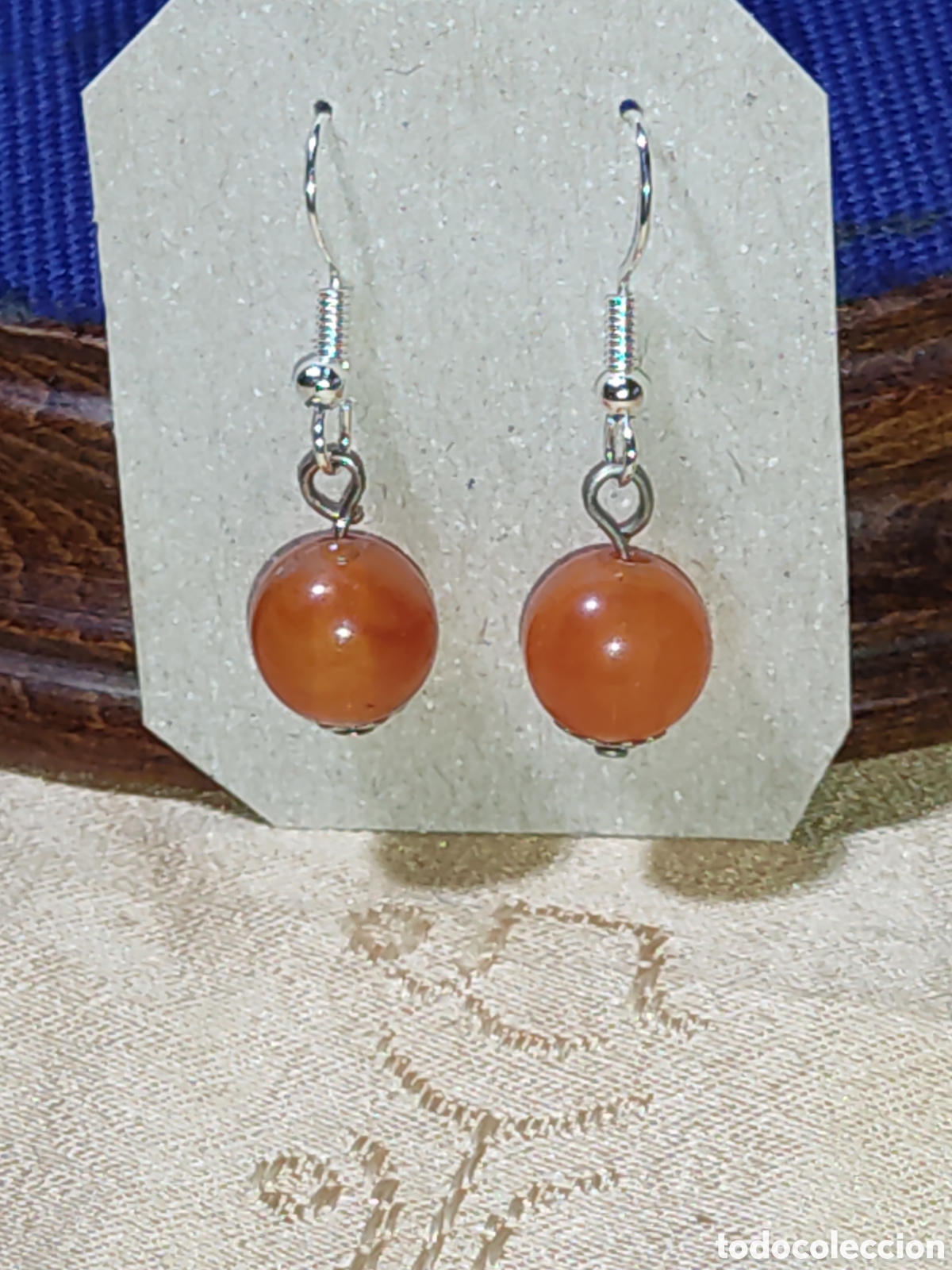 Joyeria: Pendientes con cuentas de &Aacute;gata.Vintage. - Foto 2