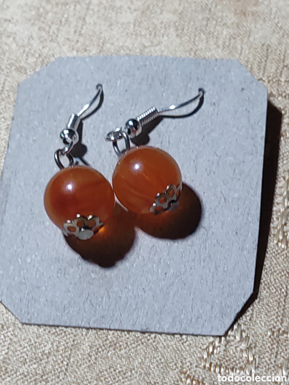 Joyeria: Pendientes con cuentas de &Aacute;gata.Vintage. - Foto 3