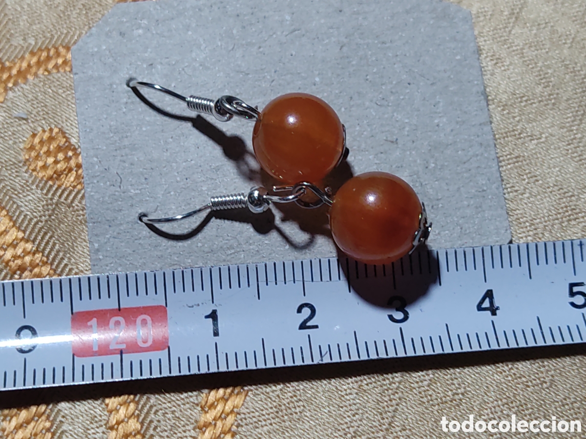 Joyeria: Pendientes con cuentas de &Aacute;gata.Vintage. - Foto 4