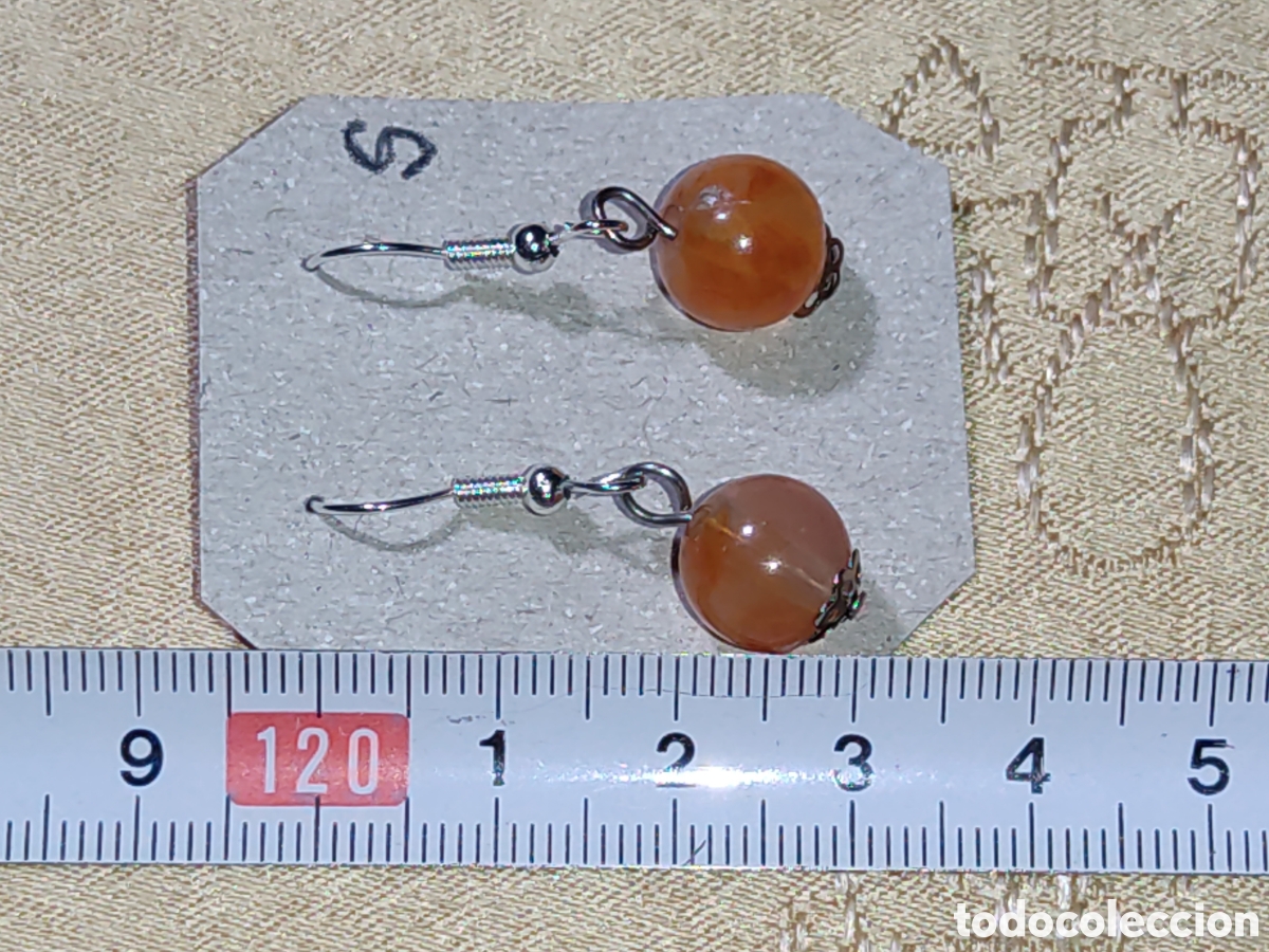 Joyeria: Pendientes con cuentas de &Aacute;gata.Vintage.*S* - Foto 3