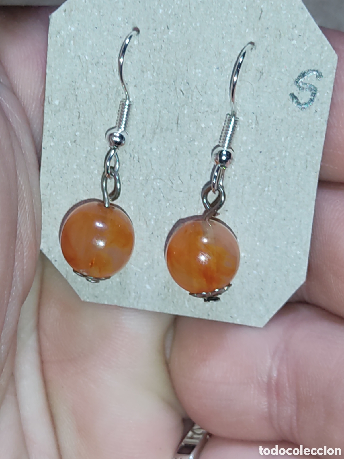 Joyeria: Pendientes con cuentas de &Aacute;gata.Vintage.*S* - Foto 5