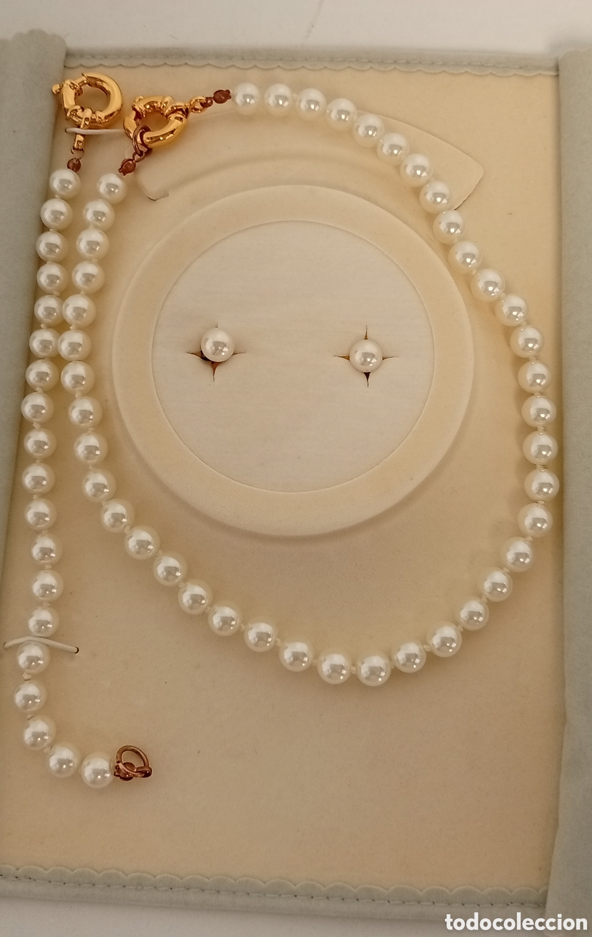 Joyeria: .CONJUNTO DE COLLAR, PULSERA Y PENDIENTES PERLAS