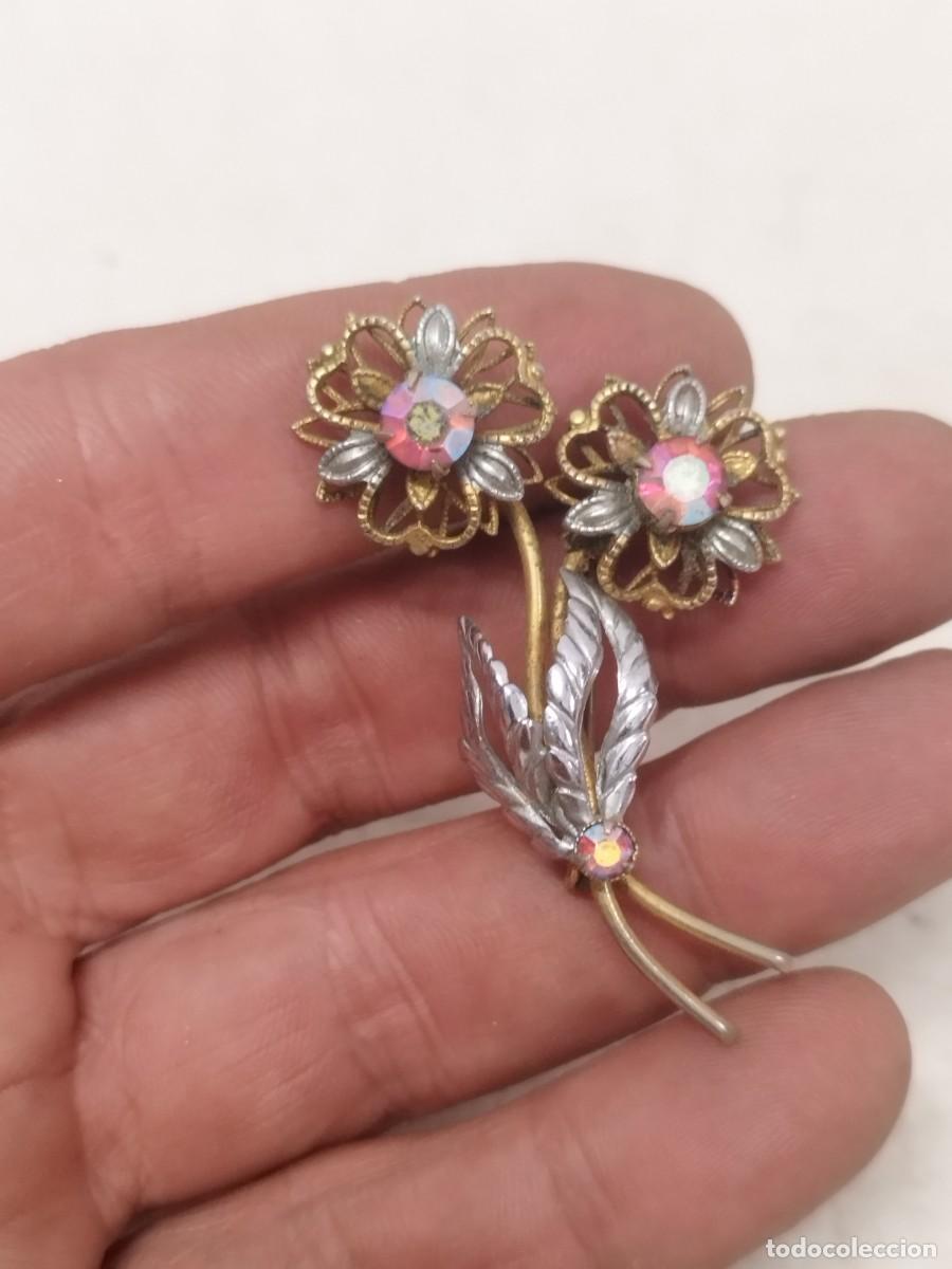 Joyeria: Antiguo broche aguja de pecho, de ramo de flores, flor.