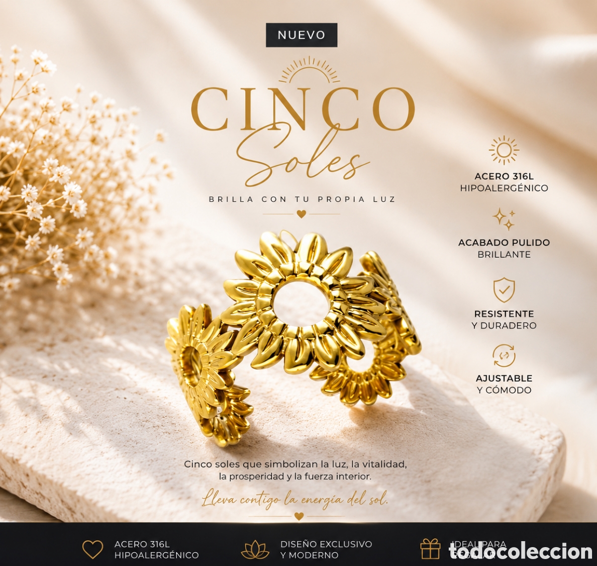 Joyeria: Anillo Sol M&aacute;gico acero