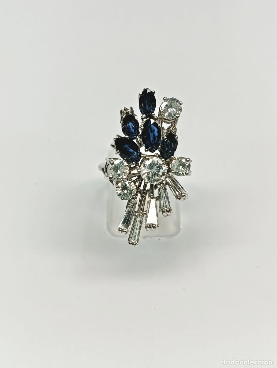 Jewelry: Anillo oro18kts. btes.-zafiros 6,80grms.