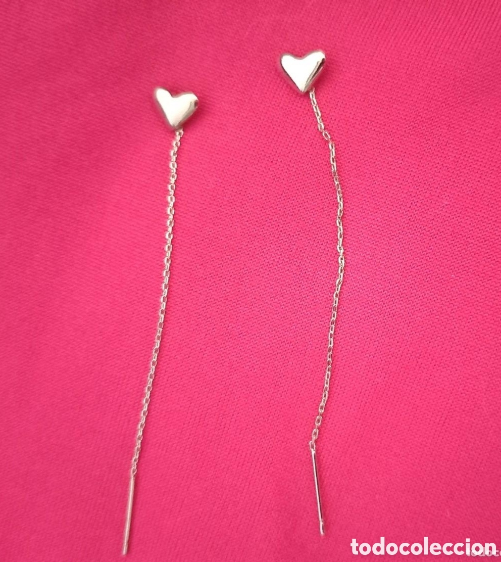 Schmuck: Originales pendientes peque&ntilde;o coraz&oacute;n largo infinito plateados 6cm Largo aprox. Muy bonitos