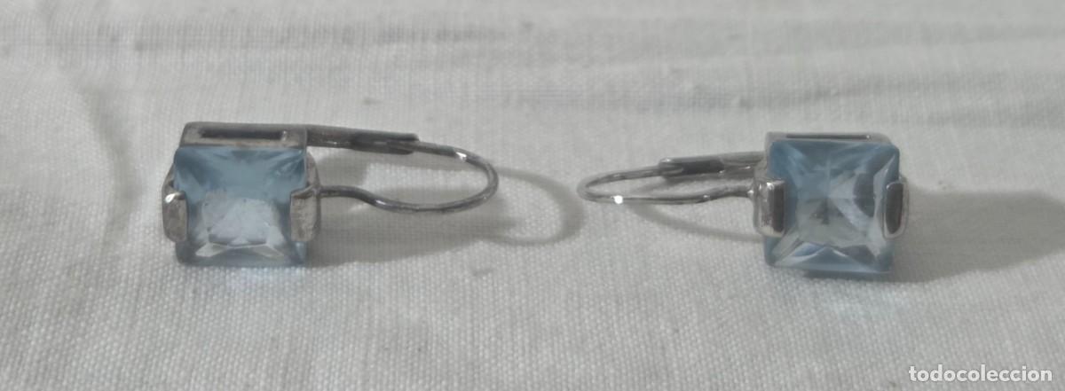 Joyeria: Pendientes simil aguamarina y plata 925 - Foto 1