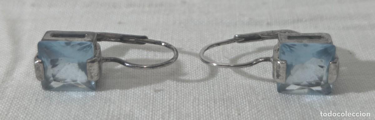 Joyeria: Pendientes simil aguamarina y plata 925 - Foto 3