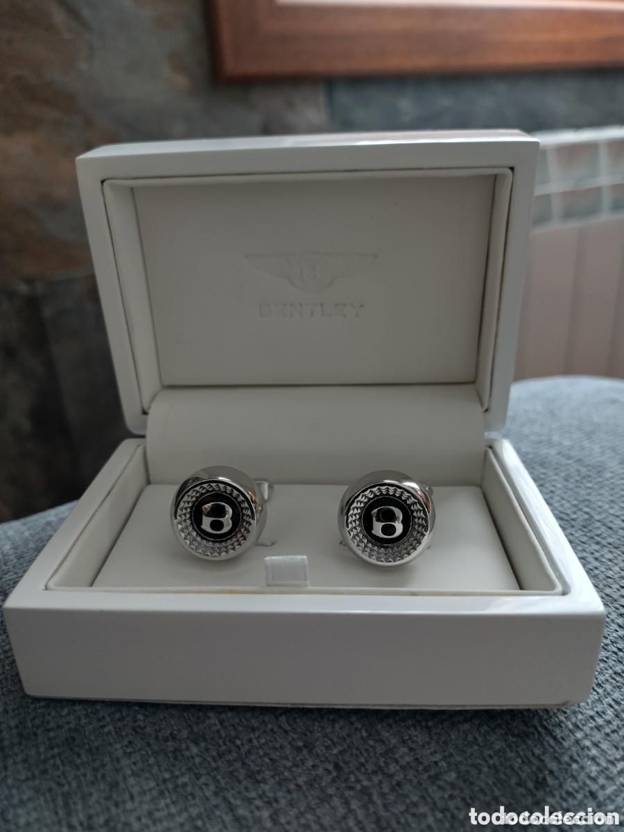 Joyeria: GEMELOS BENTLEY CONTRASTES PLATA LEY 925 Y ESMALTE NEGRO PALANCA CAMBIOS COCHE SUV BENTAYGA LOGO