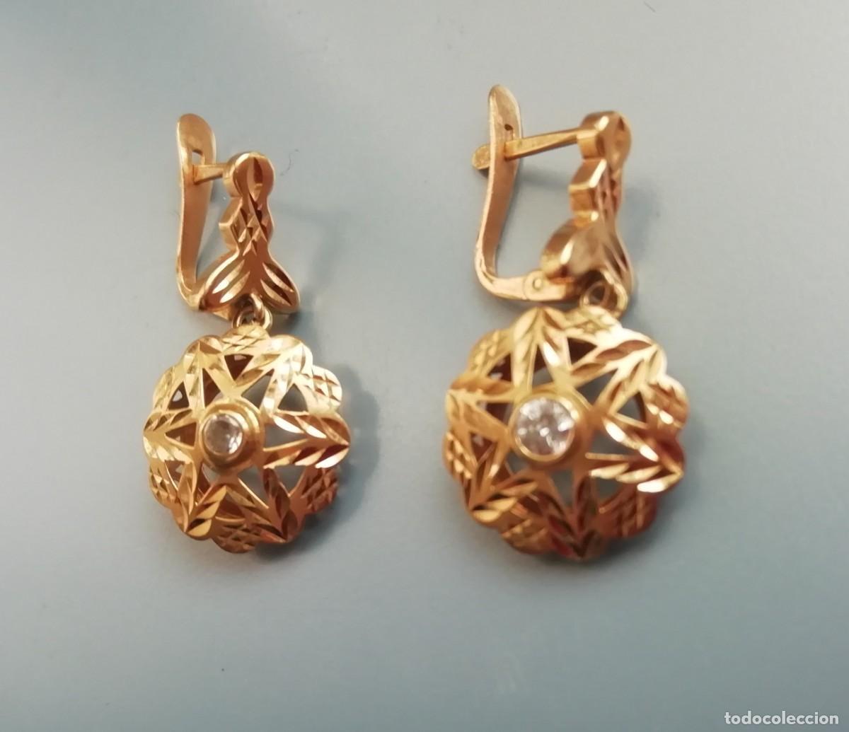 Joyeria: Pendientes de oro 18k y circonitas