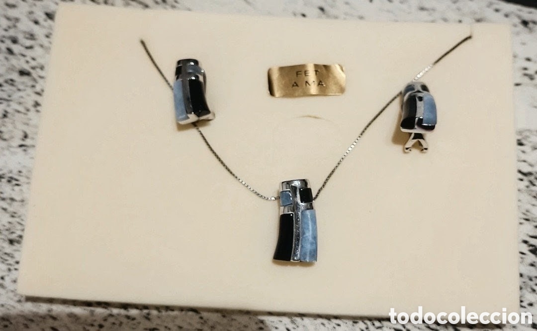 Joyeria: Conjunto de collar y pendientes de plata - Foto 2
