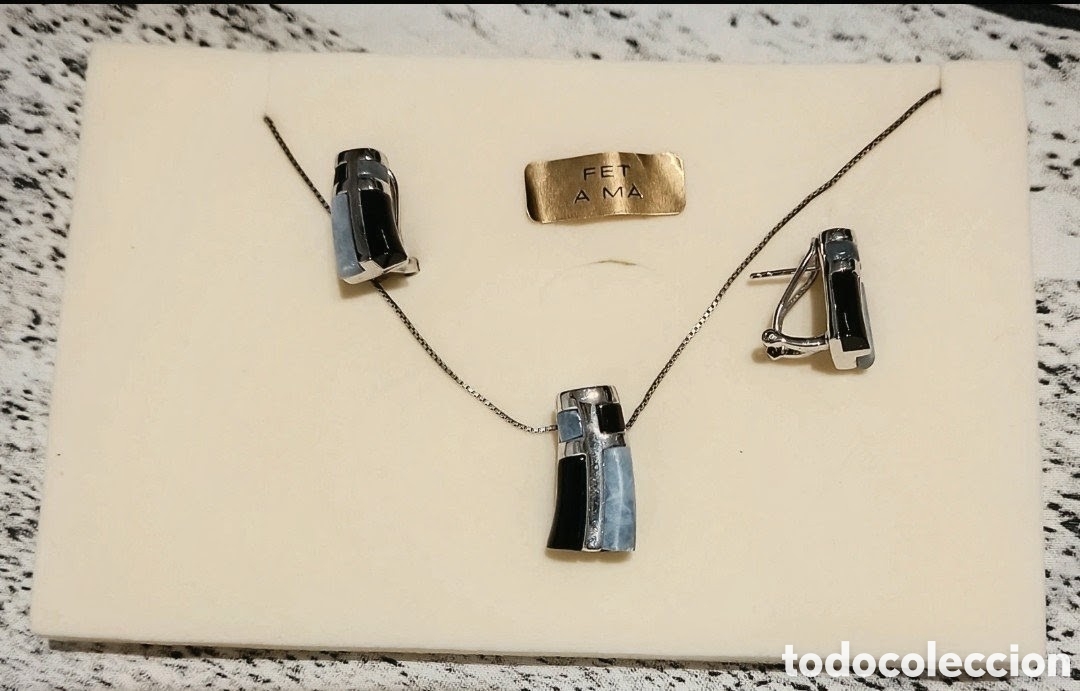 Joyeria: Conjunto de collar y pendientes de plata - Foto 3