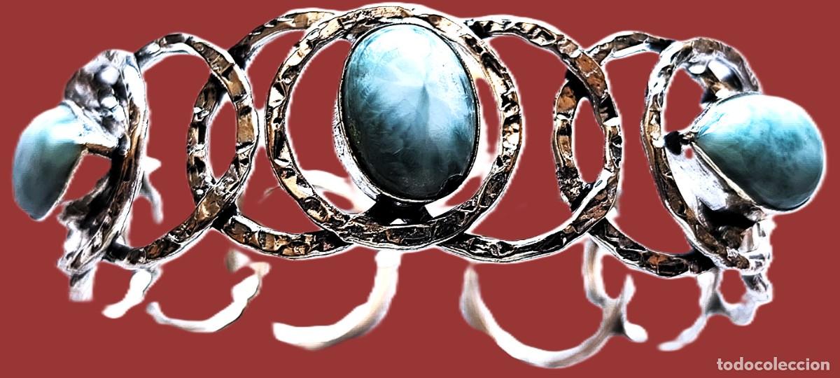 Joyeria: Brazalete plata con piedras Larimar. - Foto 5