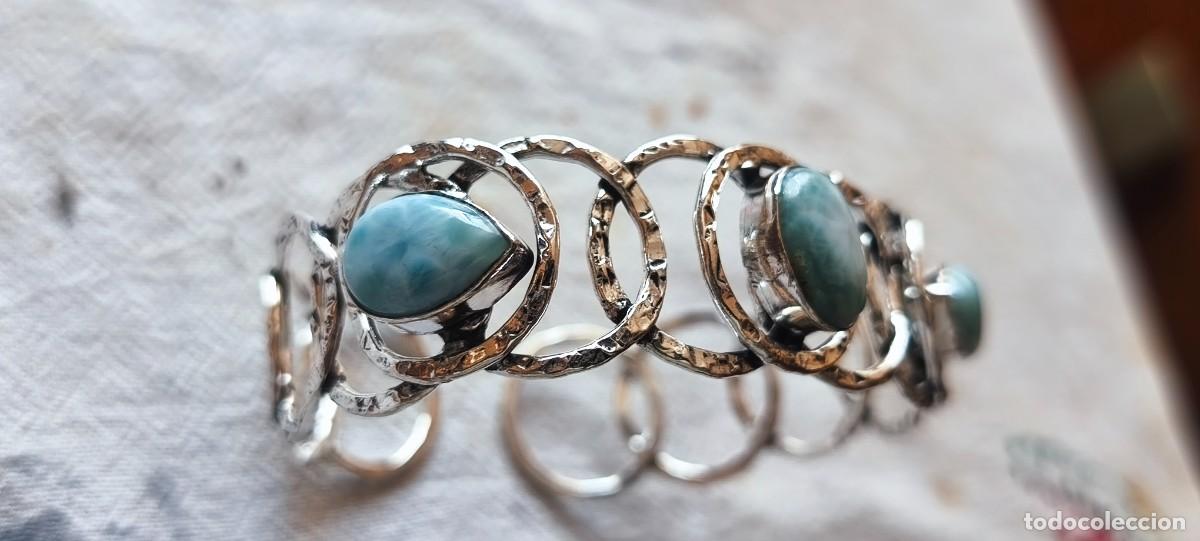 Joyeria: Brazalete plata con piedras Larimar. - Foto 6