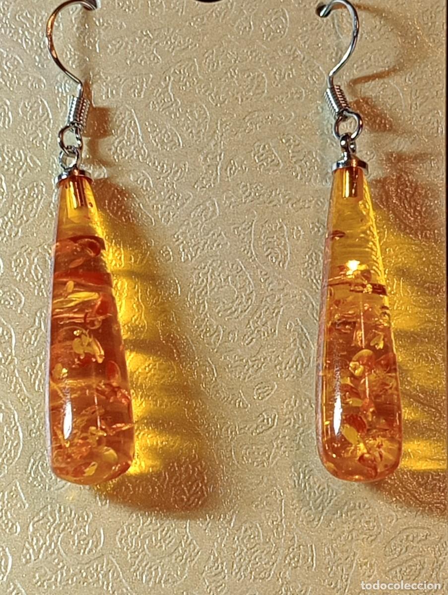 Joyeria: PENDIENTES DE PLATA DE LEY Y &Aacute;MBAR DEL B&Aacute;LTICO (SIN USAR) - Foto 5