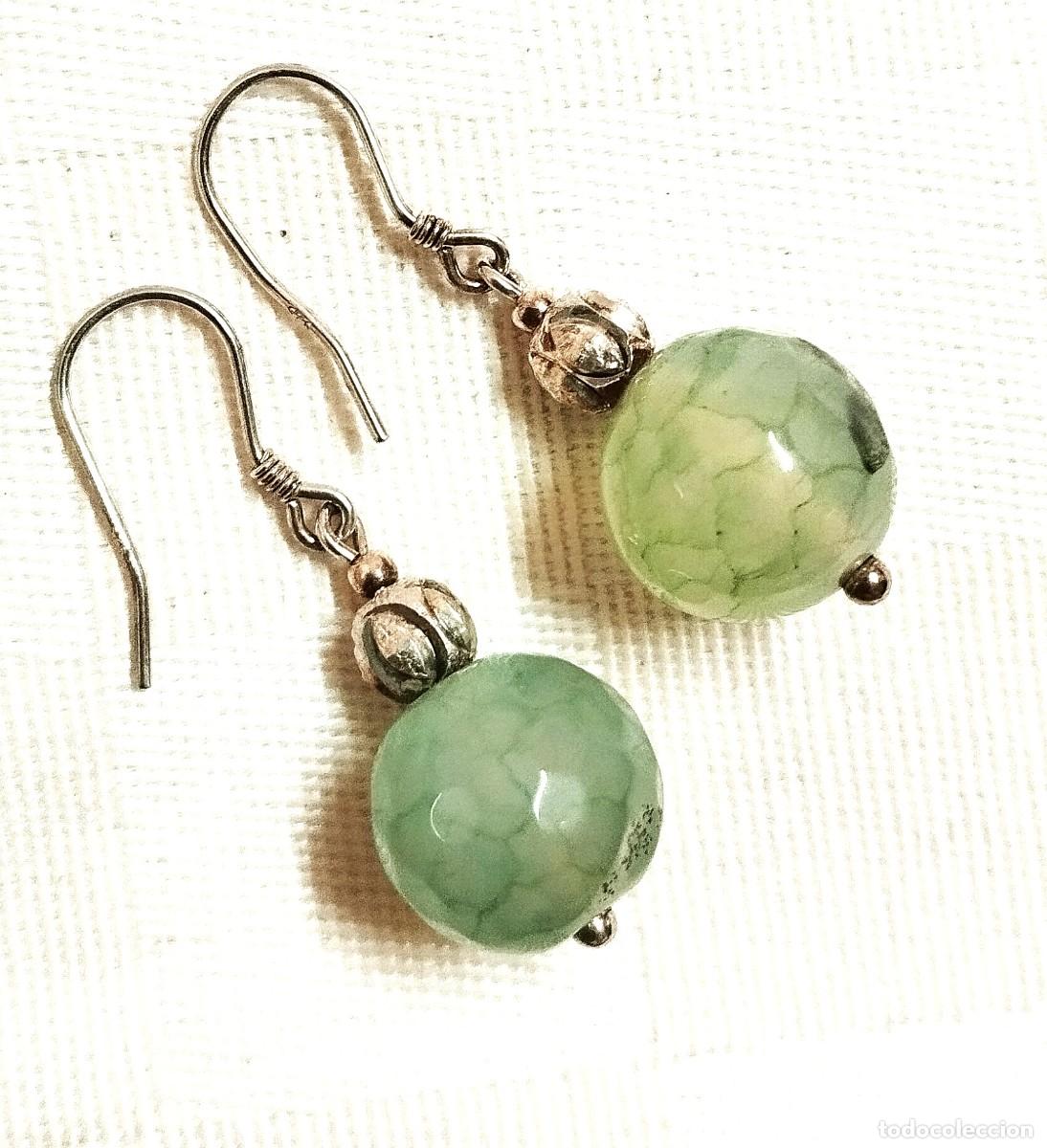 Joaillerie: Pendientes Plata 925 y bola de cuarzo verde