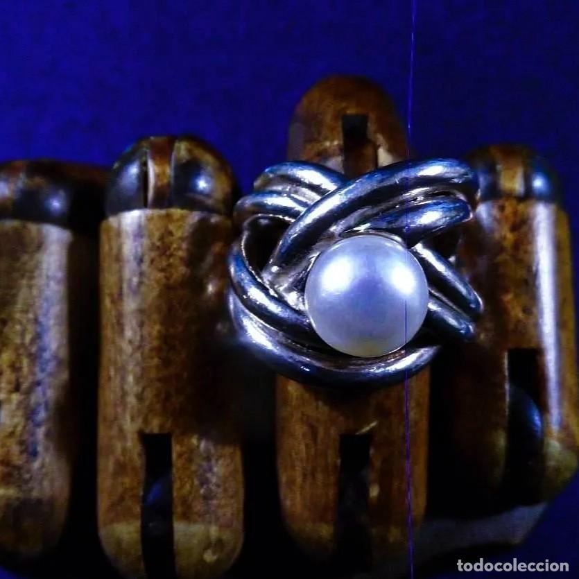 Schmuck: ANILLO DE PLATA CALADO CON PERLA CULTIVADA. MARCA TOUS. PLATA LEY 925 TOUS