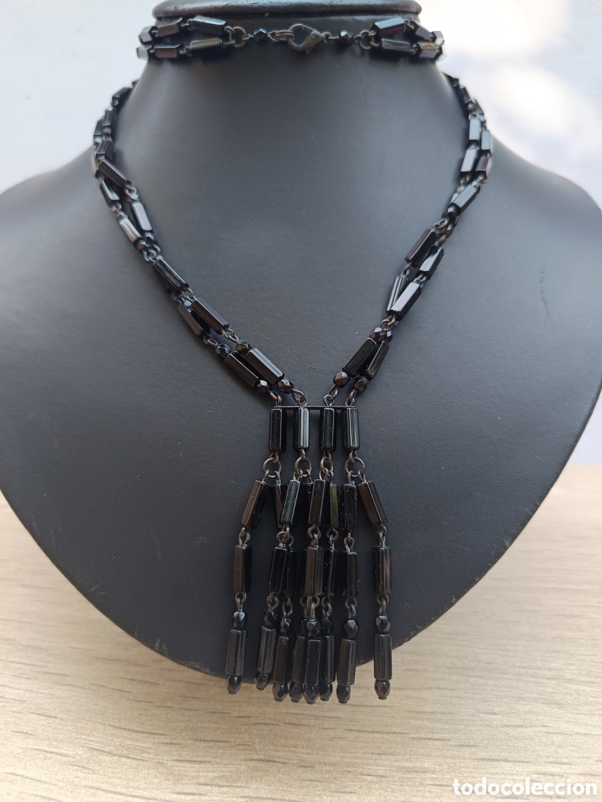 Joyeria: Largo collar negro estilo vintage en azabache - Foto 4