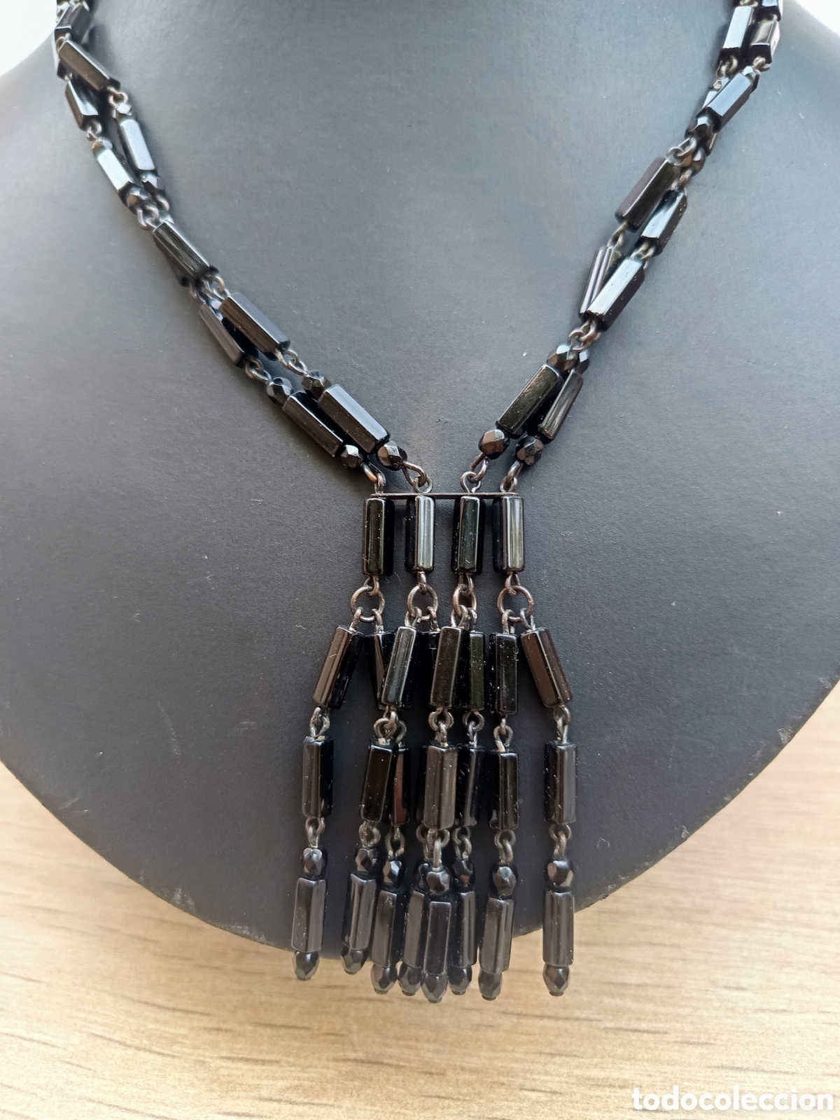 Joyeria: Largo collar negro estilo vintage en azabache - Foto 1