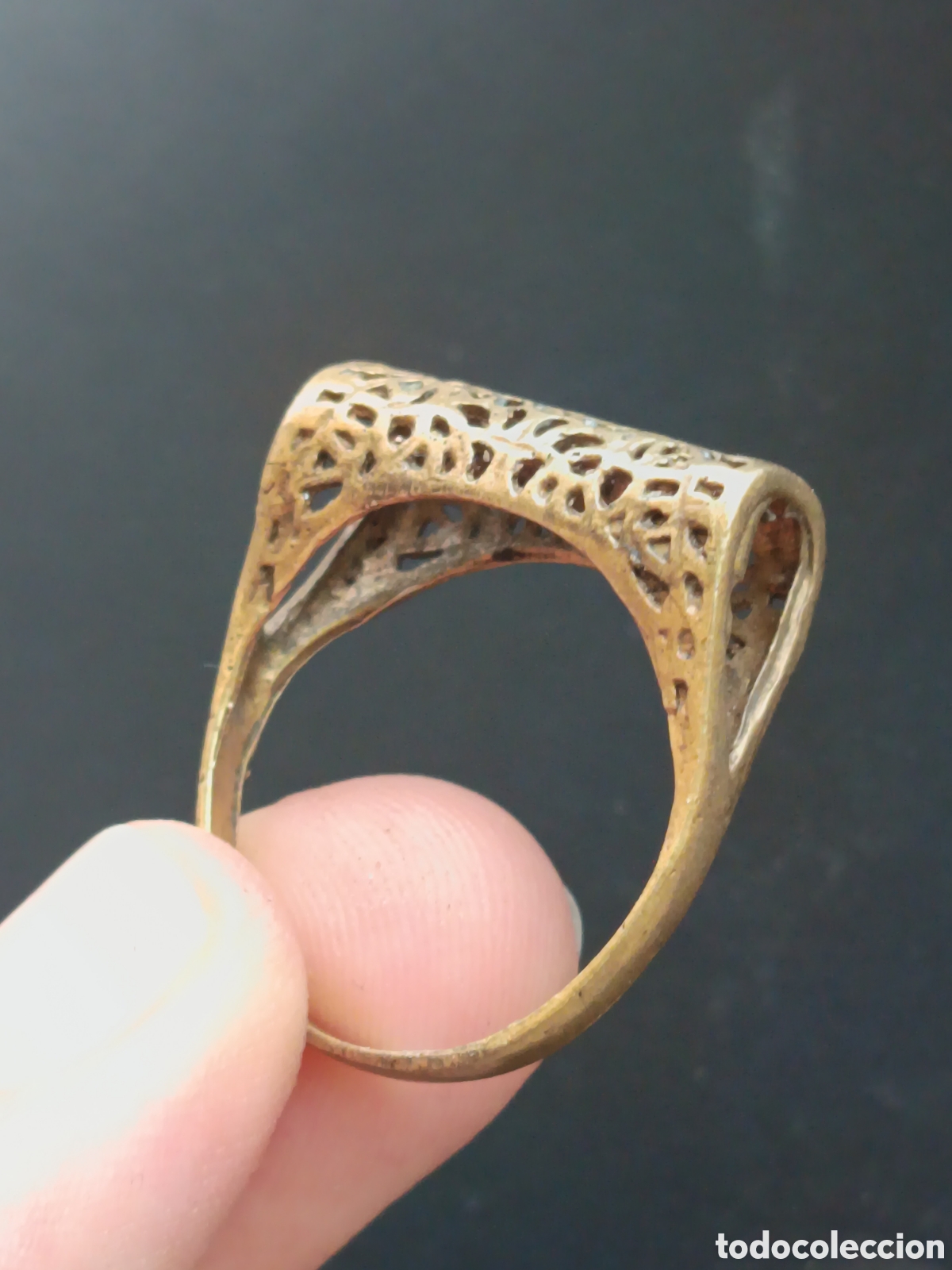 Joyeria: Anillo de Marruecos &Aacute;frica vintage repujado en metal dorado