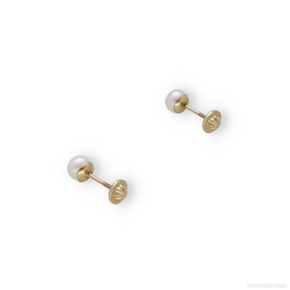 Joyeria: Pendientes cortos, oro amarillo 9k y perlas de agua dulce - Foto 5