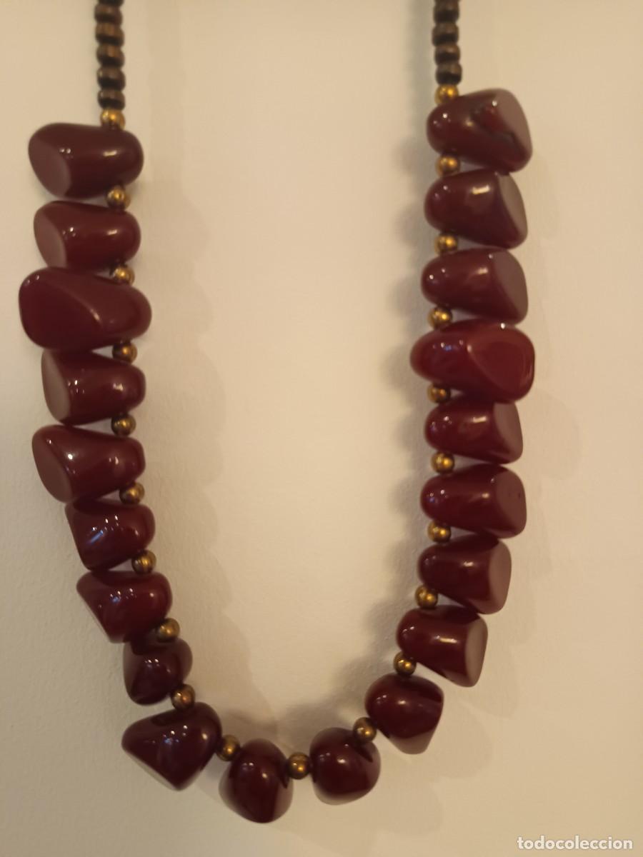 Joyeria: Collar de resina Anika en color granate - Foto 1