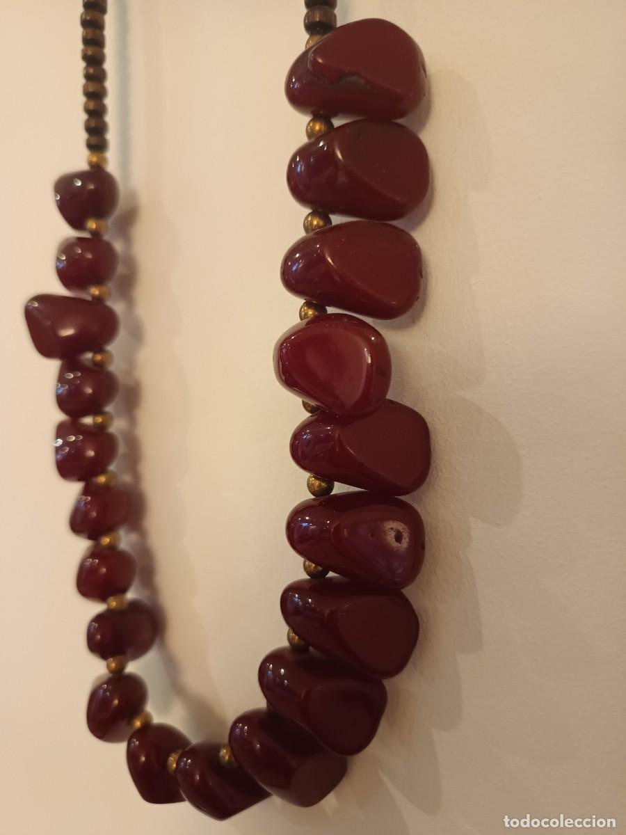 Joyeria: Collar de resina Anika en color granate - Foto 2