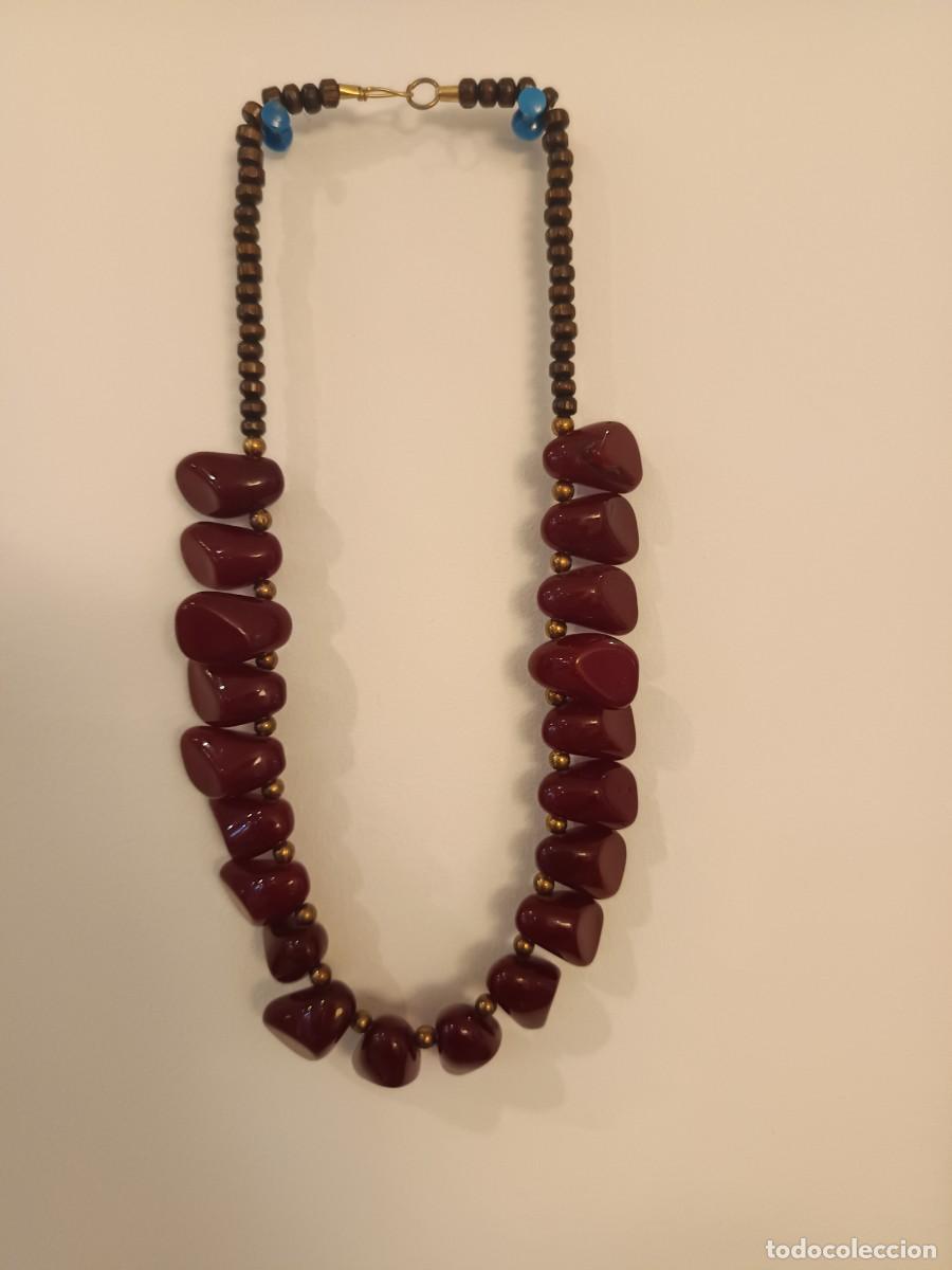 Joyeria: Collar de resina Anika en color granate - Foto 3