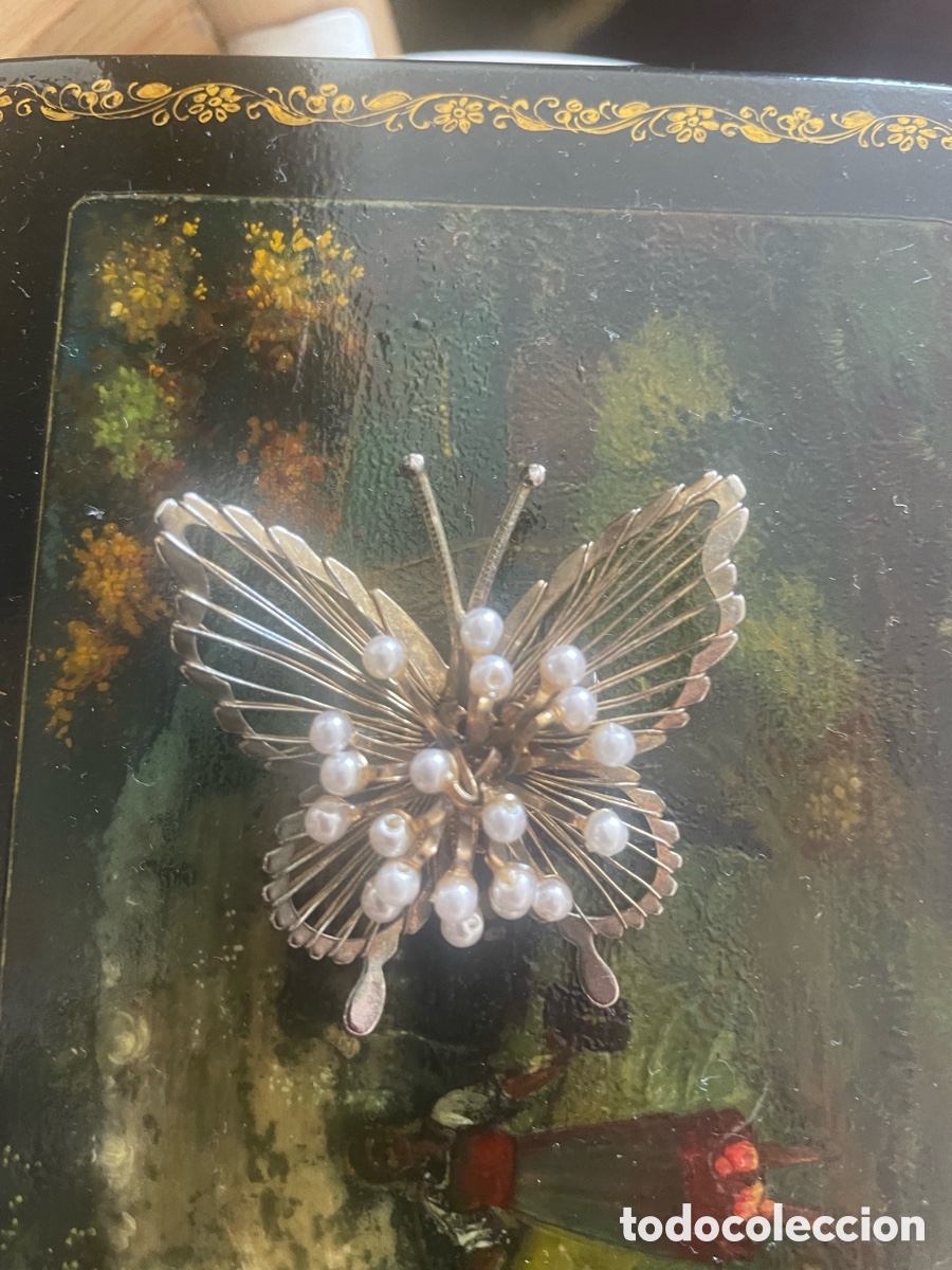 Joyeria: broche vintage en forma mariposa