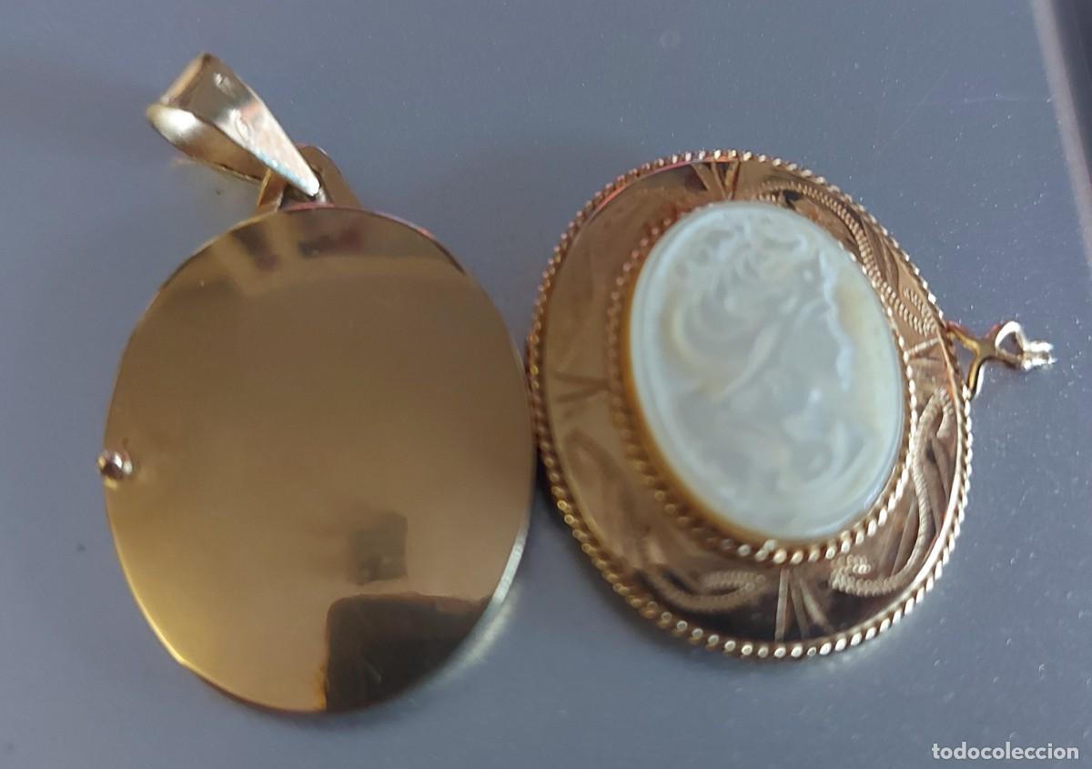Joyeria: Antiguo COLGANTE CAMAFEO PORTA FOTOS ORO 18K Marfil