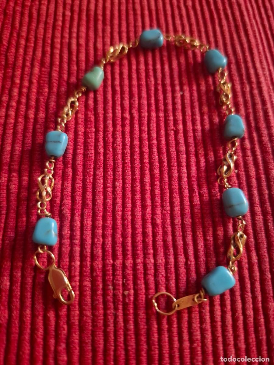 Joyeria: PULSERA ORO DE 18 QUILATES Y TURQUESAS