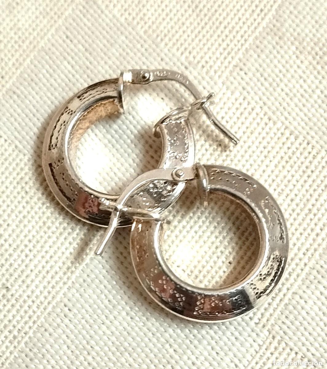 Schmuck: Pendientes aro greca, Plata 925