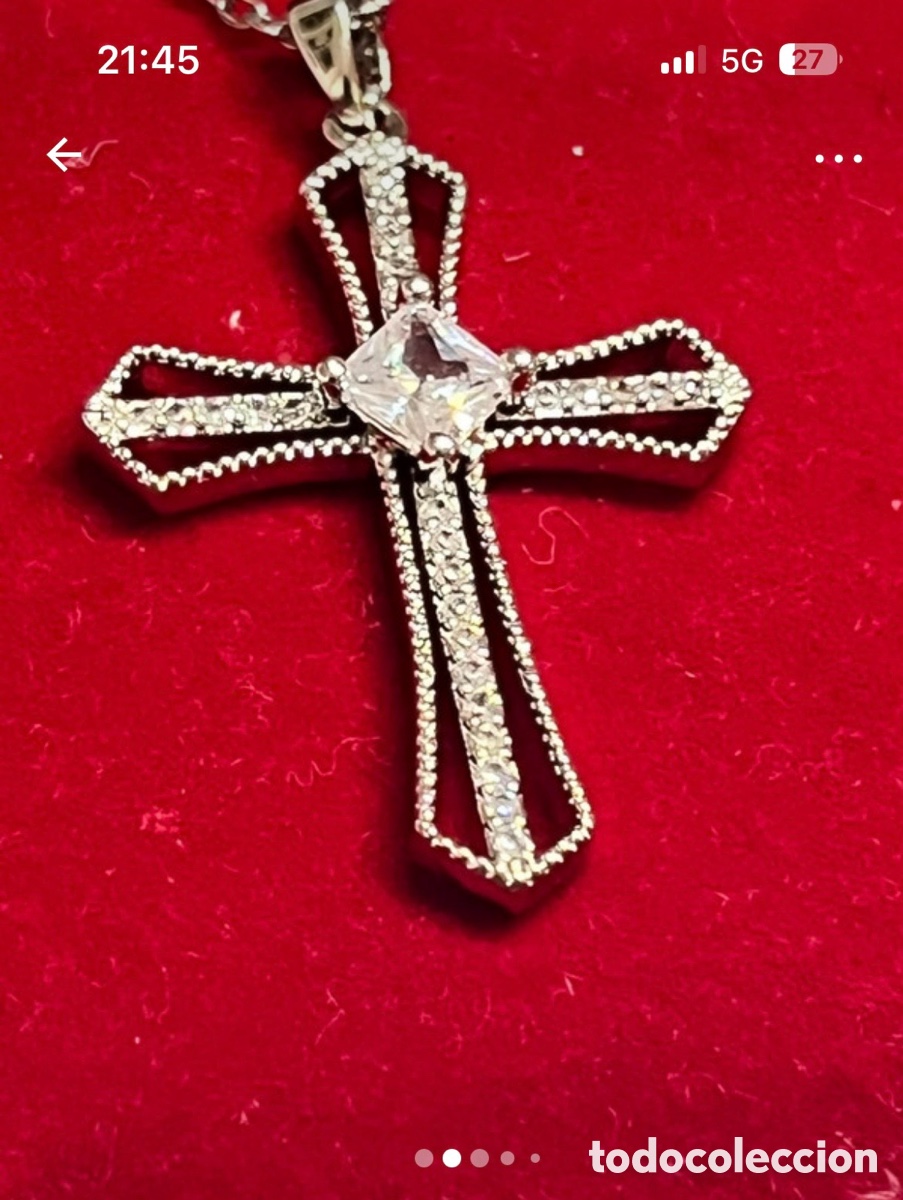 Joyeria: Preciosa Cruz plateada con cadena - Foto 2