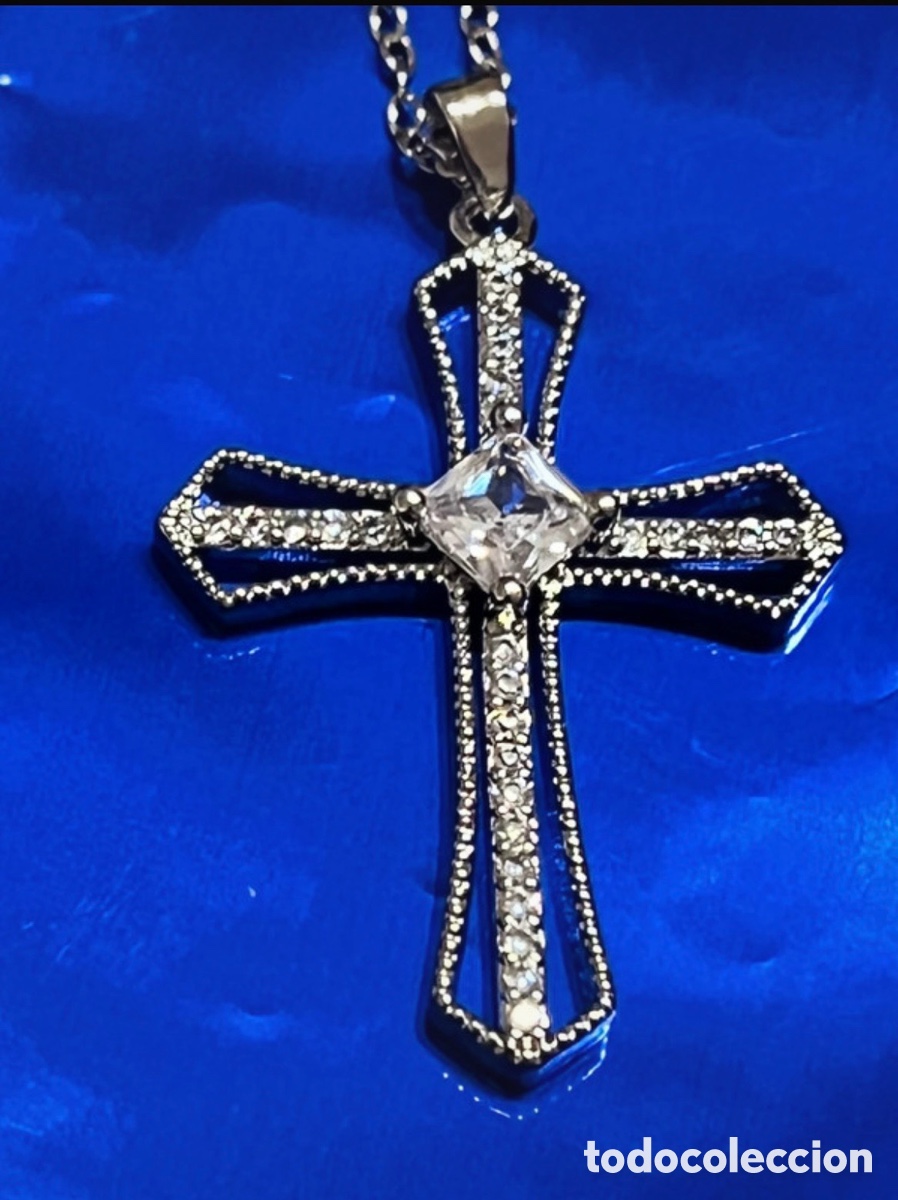Joyeria: Preciosa Cruz plateada con cadena - Foto 1