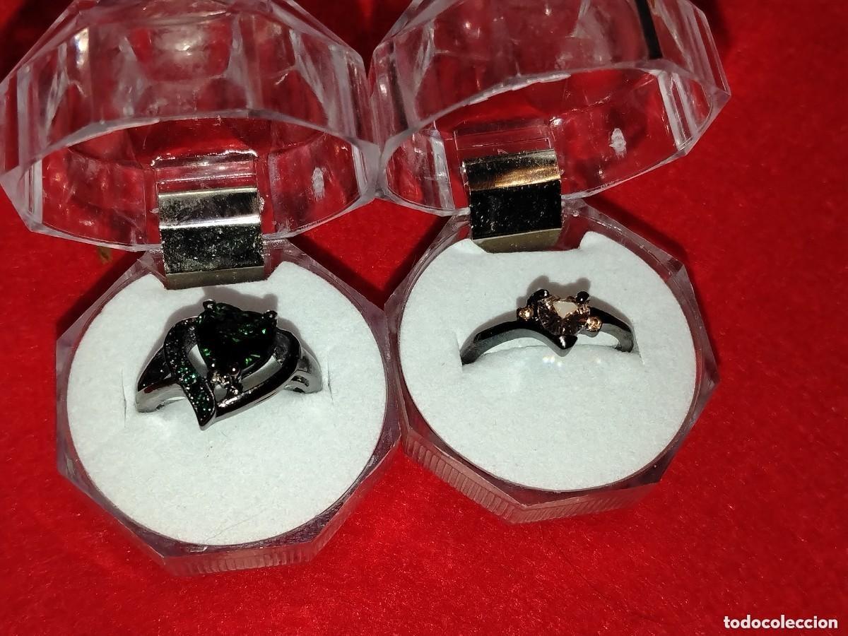 Jewelry: CONJUNTO DE 2 ANILLOS PRECIOSOS ,TITANEO Y CIRCONITA,DISE&Ntilde;OS EXCLUSIVOS CORAZON- N&ordm; 12 Y 17 VINTAGE